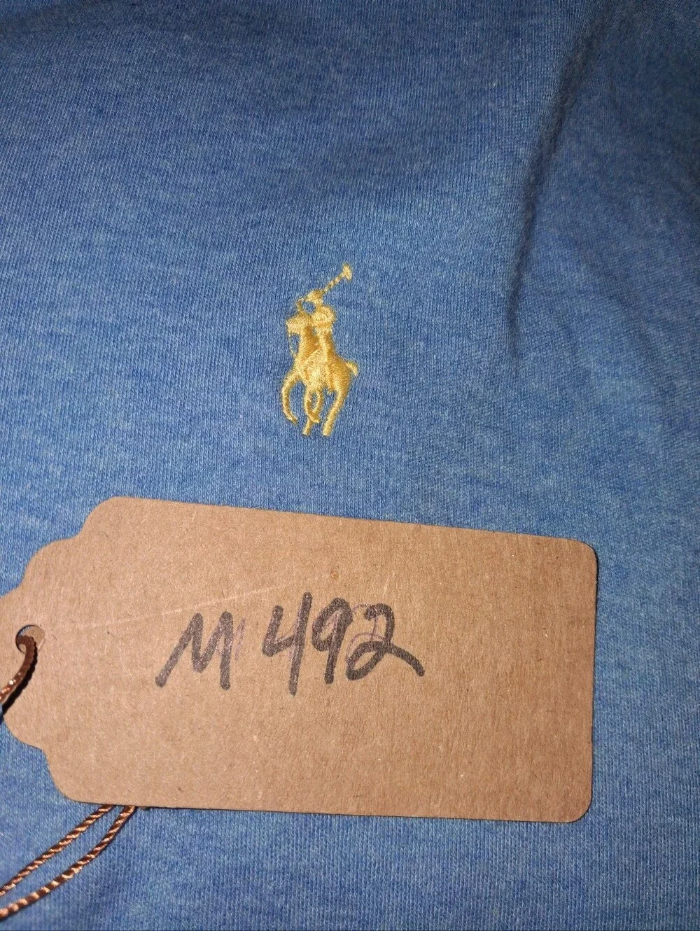 Polo by Ralph Lauren Heather Blue Short-Sleeve Polo with Yellow Pony Size Large